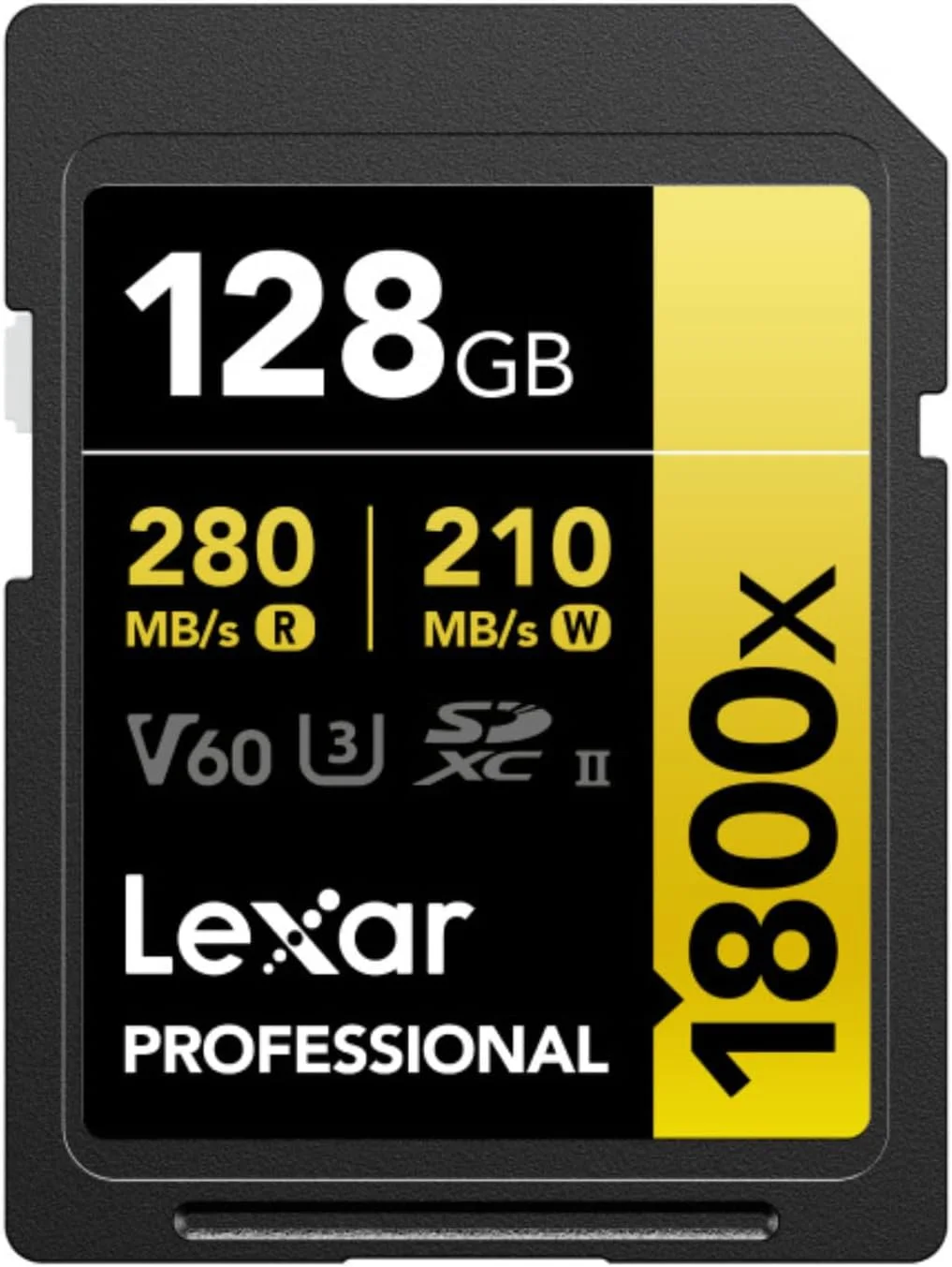 کارت حافظه 128 گیگابایتی Lexar Professional 1800x UHS-II SDXC (سری طلایی)