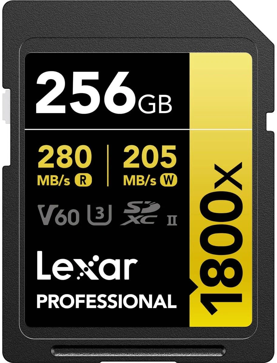 کارت حافظه 256 گیگابایتی Lexar Gold Series Professional 1800x UHS-II SDXC، بسته 2 عددی