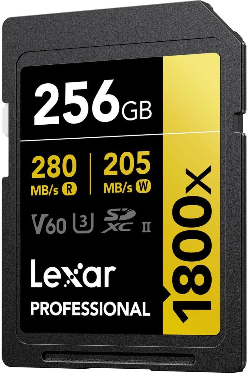 کارت حافظه 256 گیگابایتی Lexar Gold Series Professional 1800x UHS-II SDXC، بسته 2 عددی