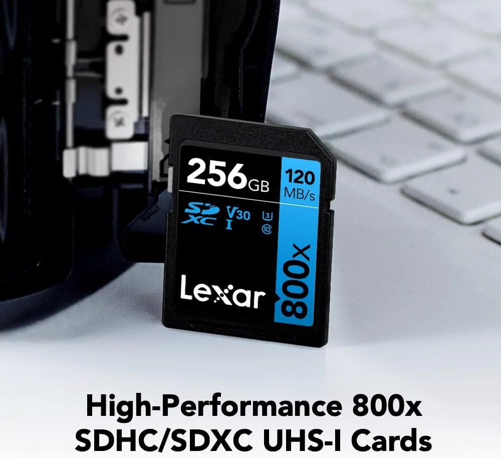 کارت حافظه لکسار High-Performance 800x با ظرفیت 256 گیگابایت SDXC UHS-I، سرعت خواندن تا 120 مگابایت بر ثانیه، برای دوربین های عکاسی، دوربین های DSLR میان رده، دوربین فیلمبرداری HD (LSD0800256G-BNNNU) کارت حافظه لکسار High-Performance 800x با ظرفیت 256 گیگابایت SDXC UHS-I، سرعت خواندن تا 120 مگابایت بر ثانیه، برای دوربین های عکاسی، دوربین های DSLR میان رده، دوربین فیلمبرداری HD (LSD0800256G-BNNNU)