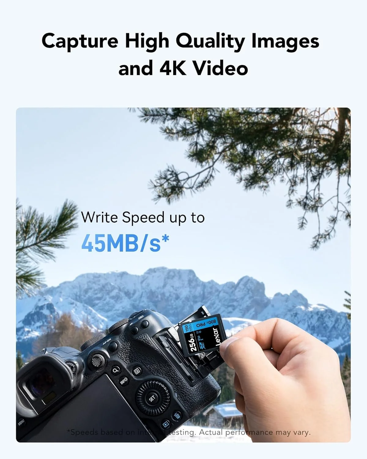 کارت حافظه SD لکسار مدل High-Performance 800x PRO با ظرفیت 256 گیگابایت، کارت SDXC UHS-I با سرعت خواندن تا 150 مگابایت بر ثانیه، کارت حافظه SD V30/U3/C10 برای دوربین های عکاسی و فیلمبرداری DSLR میان رده و دوربین های فیلمبرداری HD (LSD0800P256G-BNNAA) کارت حافظه SD لکسار مدل High-Performance 800x PRO با ظرفیت 256 گیگابایت، کارت SDXC UHS-I با سرعت خواندن تا 150 مگابایت بر ثانیه، کارت حافظه SD V30/U3/C10 برای دوربین های عکاسی و فیلمبرداری DSLR میان رده و دوربین های فیلمبرداری HD (LSD0800P256G-BNNAA)