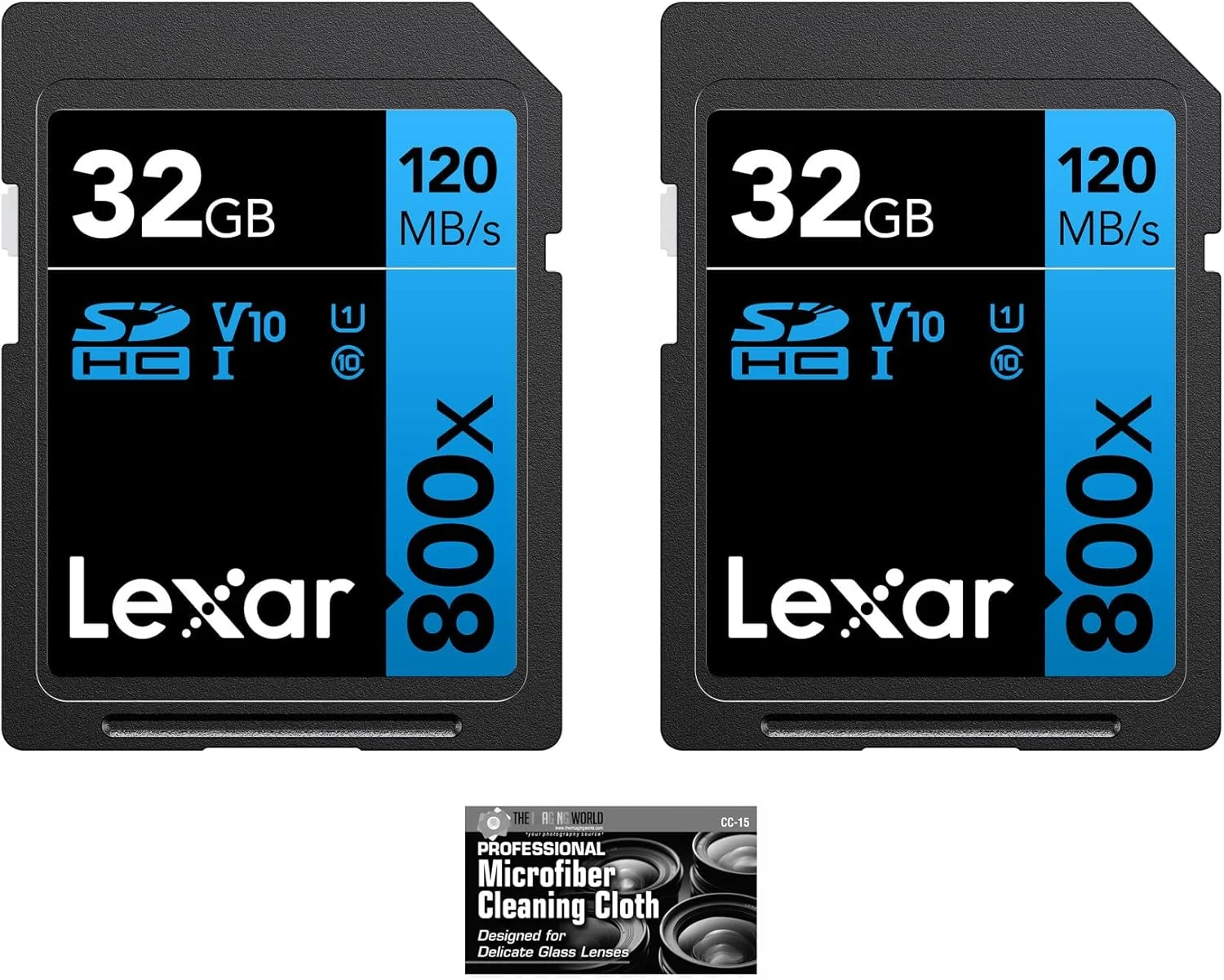 بسته دو عددی کارت حافظه 32 گیگابایتی Lexar Professional 800x SDHC Class 10 UHS-I/U1