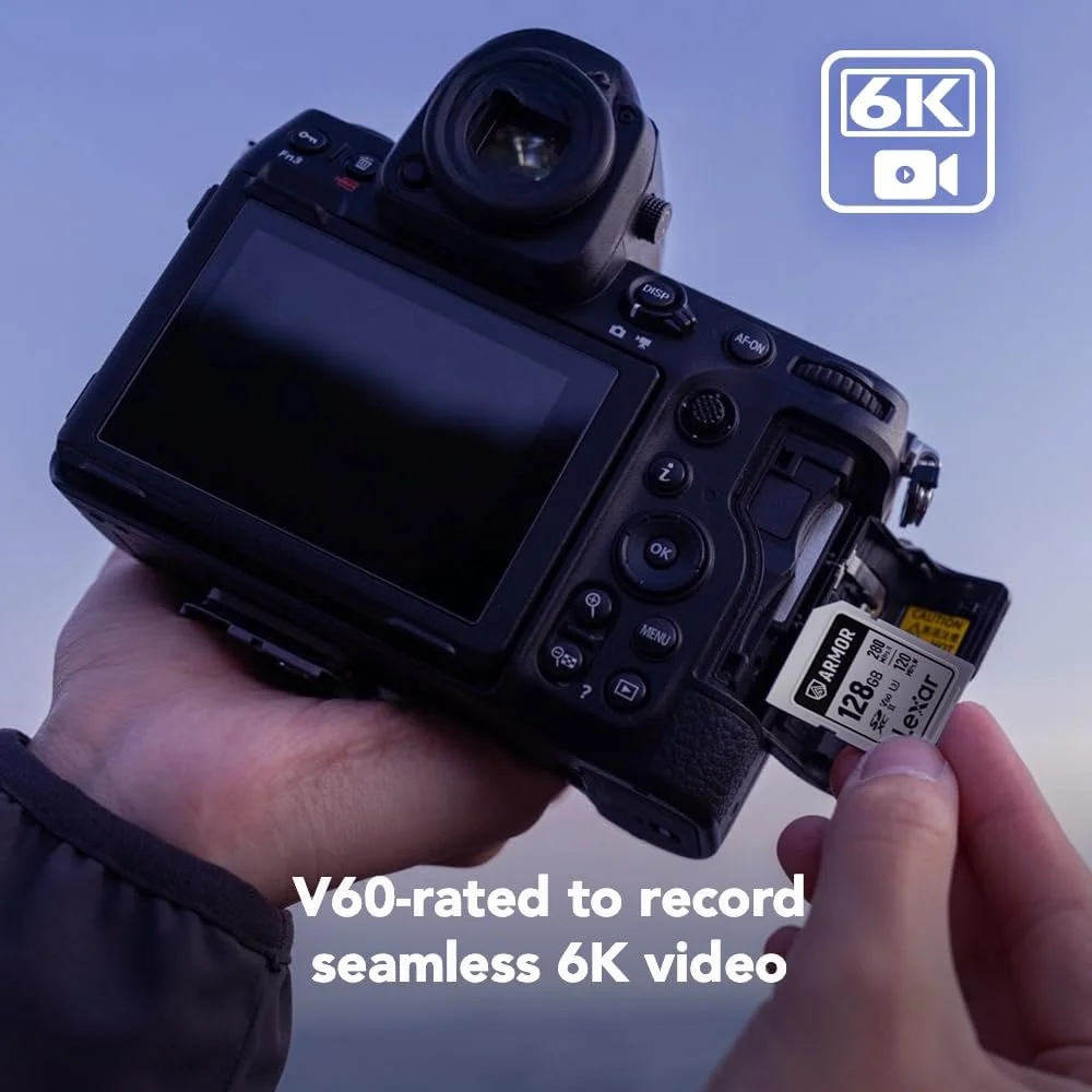 کارت حافظه لکسار 128 گیگابایت Armor Silver PRO SDXC، UHS-II، C10، U3، V60، 6K UHD، سرعت خواندن تا 280 مگابایت بر ثانیه، فولاد ضد زنگ، برای عکاسان، فیلمبرداران و علاقه مندان حرفه ای (LSDAMSP128G-RNNNU) کارت حافظه لکسار 128 گیگابایت Armor Silver PRO SDXC، UHS-II، C10، U3، V60، 6K UHD، سرعت خواندن تا 280 مگابایت بر ثانیه، فولاد ضد زنگ، برای عکاسان، فیلمبرداران و علاقه مندان حرفه ای (LSDAMSP128G-RNNNU)