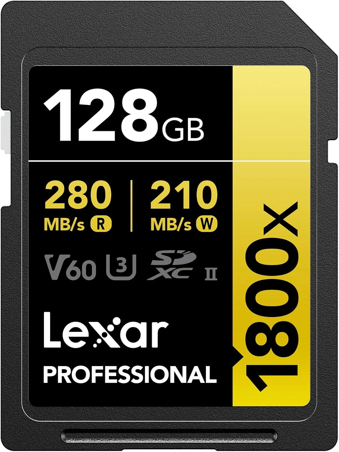 کارت حافظه 128 گیگابایتی Lexar Professional 1800X Sdxcuhs-Ii، سرعت خواندن تا 270 مگابایت بر ثانیه و سرعت نوشتن 180 مگابایت بر ثانیه C10 V60 U3