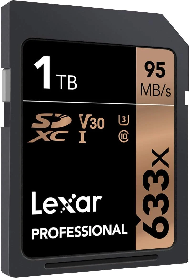 کارت حافظه لکسار Professional 633x SD با ظرفیت 1 ترابایت، کارت SDXC UHS-I، سرعت خواندن تا 95 مگابایت بر ثانیه، برای دوربین های DSLR میان رده، دوربین فیلمبرداری HD و دوربین های سه بعدی (LSD1TCB633)