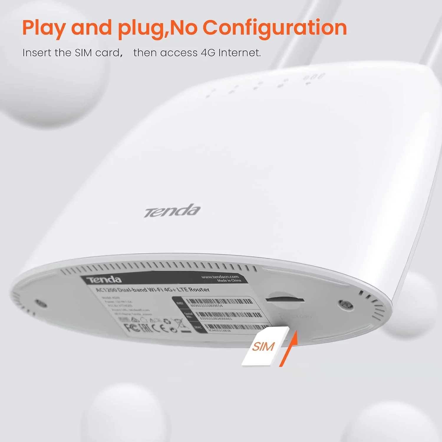 مودم روتر بی سیم 4G+ Cat6 تندا مدل AC1200 4G09، دو بانده، با قابلیت پشتیبانی از سیم کارت 4G/3G، بدون نیاز به پیکربندی، قابلیت اتصال همزمان 64 دستگاه، دارای 2 پورت گیگابیتی، قابلیت نظارت بر ترافیک داده، دوشاخه UK