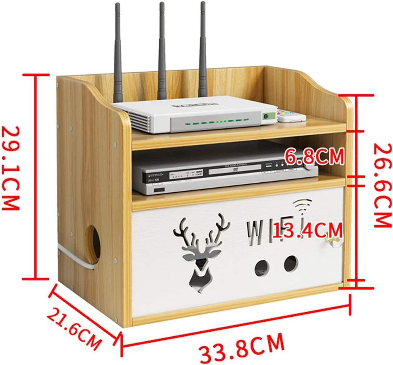 جعبه مخفی کننده مودم روتر، قفسه جعبه های ذخیره سازی روتر وای فای چند منظوره برای خانه و دفتر، ساده، نصب آسان، بزرگ-3 لایه، محفظه مدیریت سیم محافظ برق برای دسکتاپ جعبه مخفی کننده مودم روتر، قفسه جعبه های ذخیره سازی روتر وای فای چند منظوره برای خانه و دفتر، ساده، نصب آسان، بزرگ-3 لایه، محفظه مدیریت سیم محافظ برق برای دسکتاپ