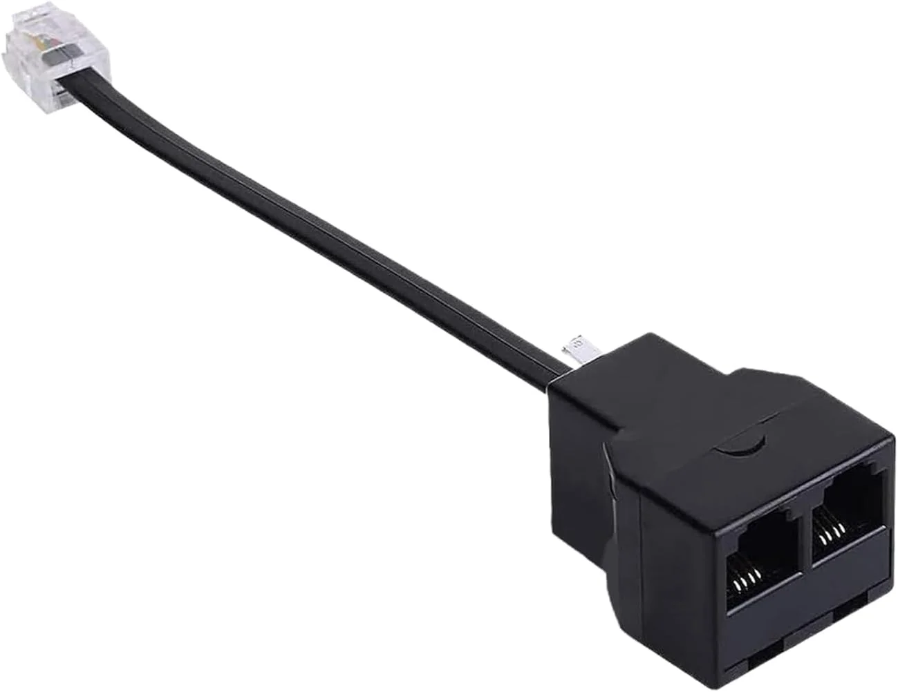 تبدیل کننده دو راهی سیم تلفن - آداپتور کابل تلفن 2 پورت - تبدیل کننده تقسیم کننده سیم تلفن برای تلفن، فکس، مودم، تجهیزات DSL