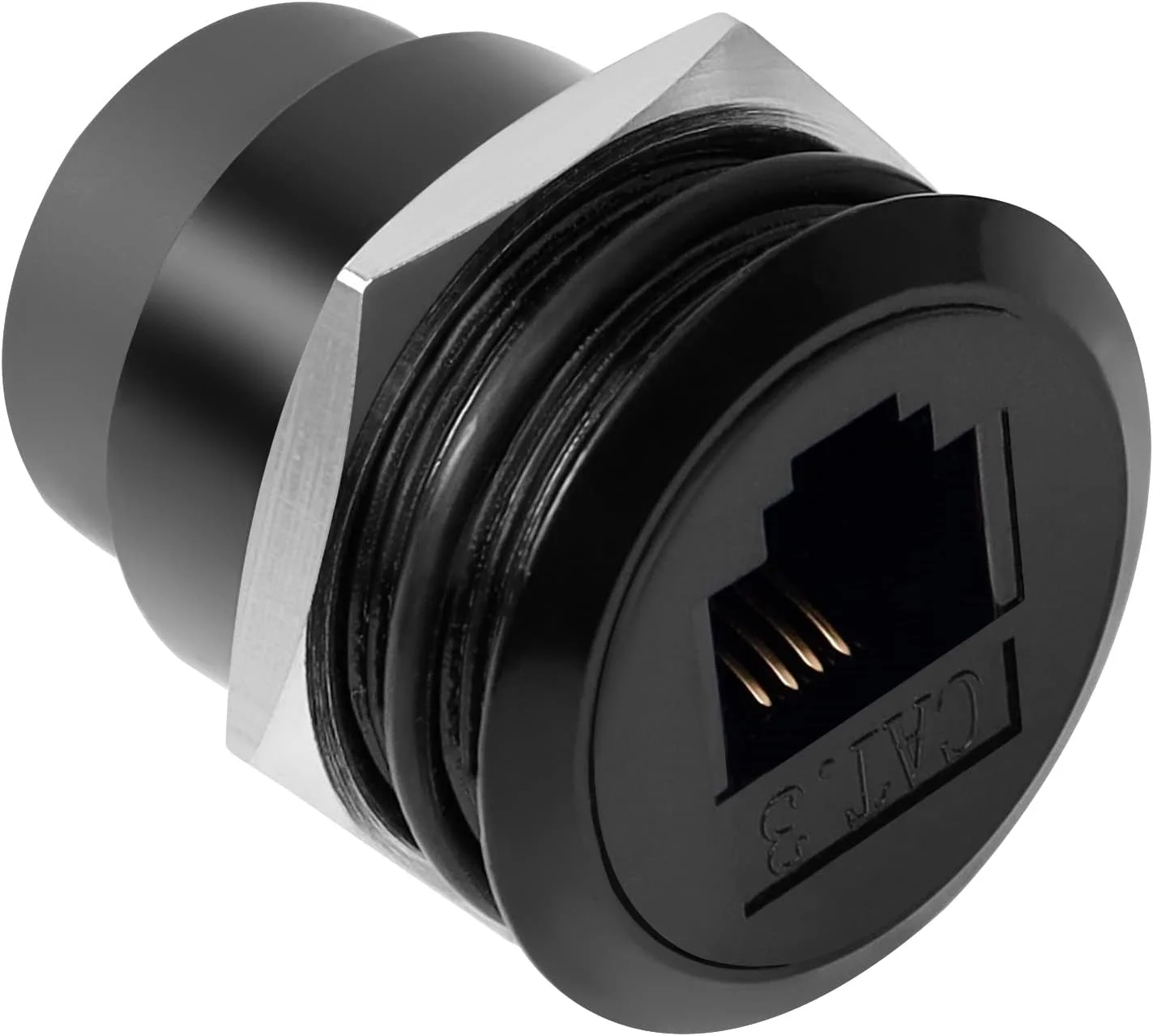 آداپتور نصب ثابت رزوه ای QIANRENON RJ11، کانکتور مادگی به مادگی پنل CAT3 RJ11 6P4C، اتصال خط تلفن مودم، نصب روی پنل، دسکتاپ، پریز کف، کابینت تجهیزات