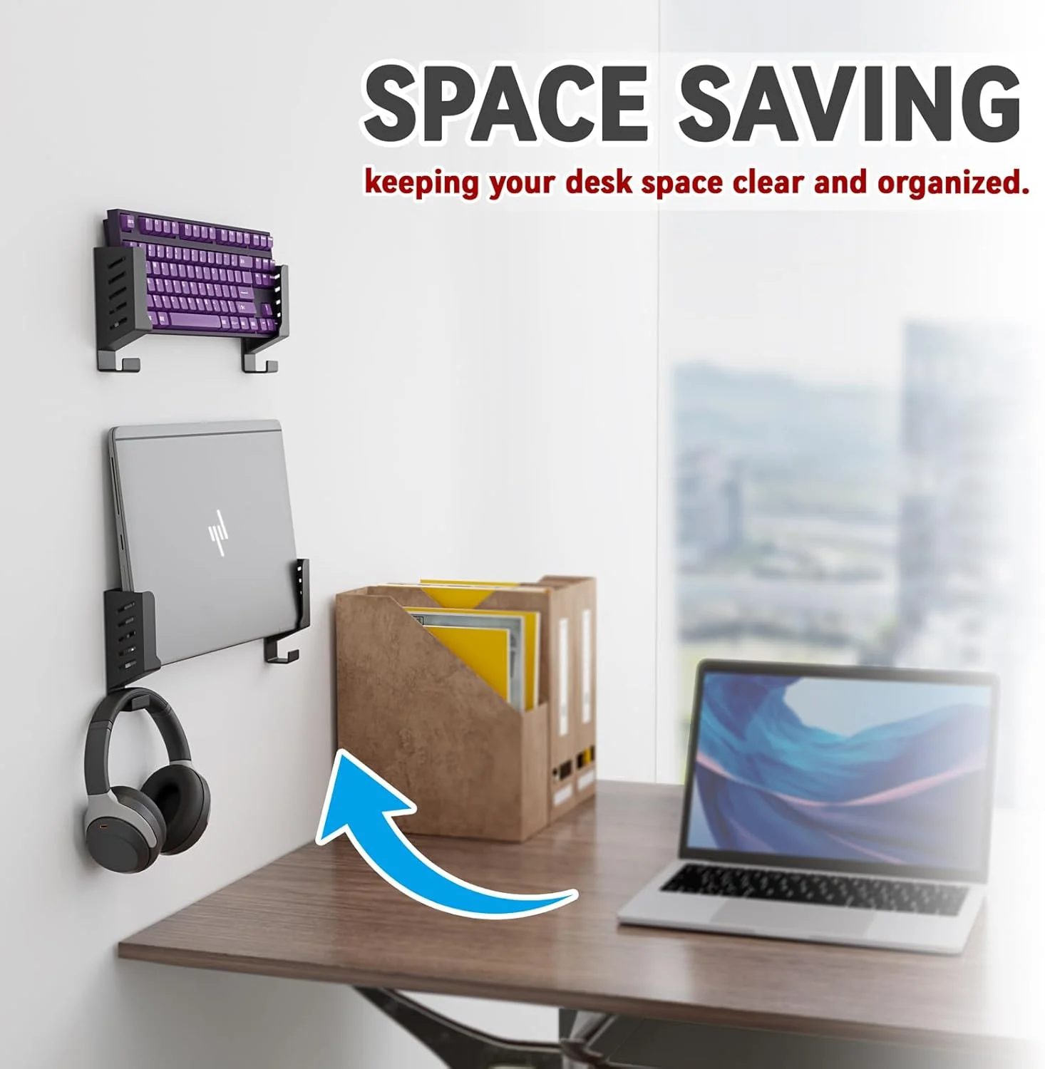 پایه دیواری چندمنظوره برای لپ تاپ، تی وی باکس، روتر وای فای، سوئیچ شبکه و مودم - سازگار با TP-Link، Mi Box، Apple TV، Sky Q - قفسه برای دستگاه هایی با ضخامت کمتر از 4 سانتی متر