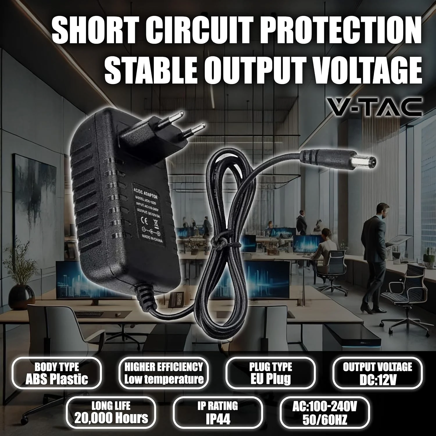 آداپتور برق 12 ولت 30 وات 2.5 آمپر V-TAC برای دوربین ها، نوارهای LED، مودم ها - ترانسفورماتور شارژر 12 ولت - دوشاخه 2 پین EU برای تجهیزات الکترونیکی - AC 100-240V 50/60Hz USB - مشکی آداپتور برق 12 ولت 30 وات 2.5 آمپر V-TAC برای دوربین ها، نوارهای LED، مودم ها - ترانسفورماتور شارژر 12 ولت - دوشاخه 2 پین EU برای تجهیزات الکترونیکی - AC 100-240V 50/60Hz USB - مشکی