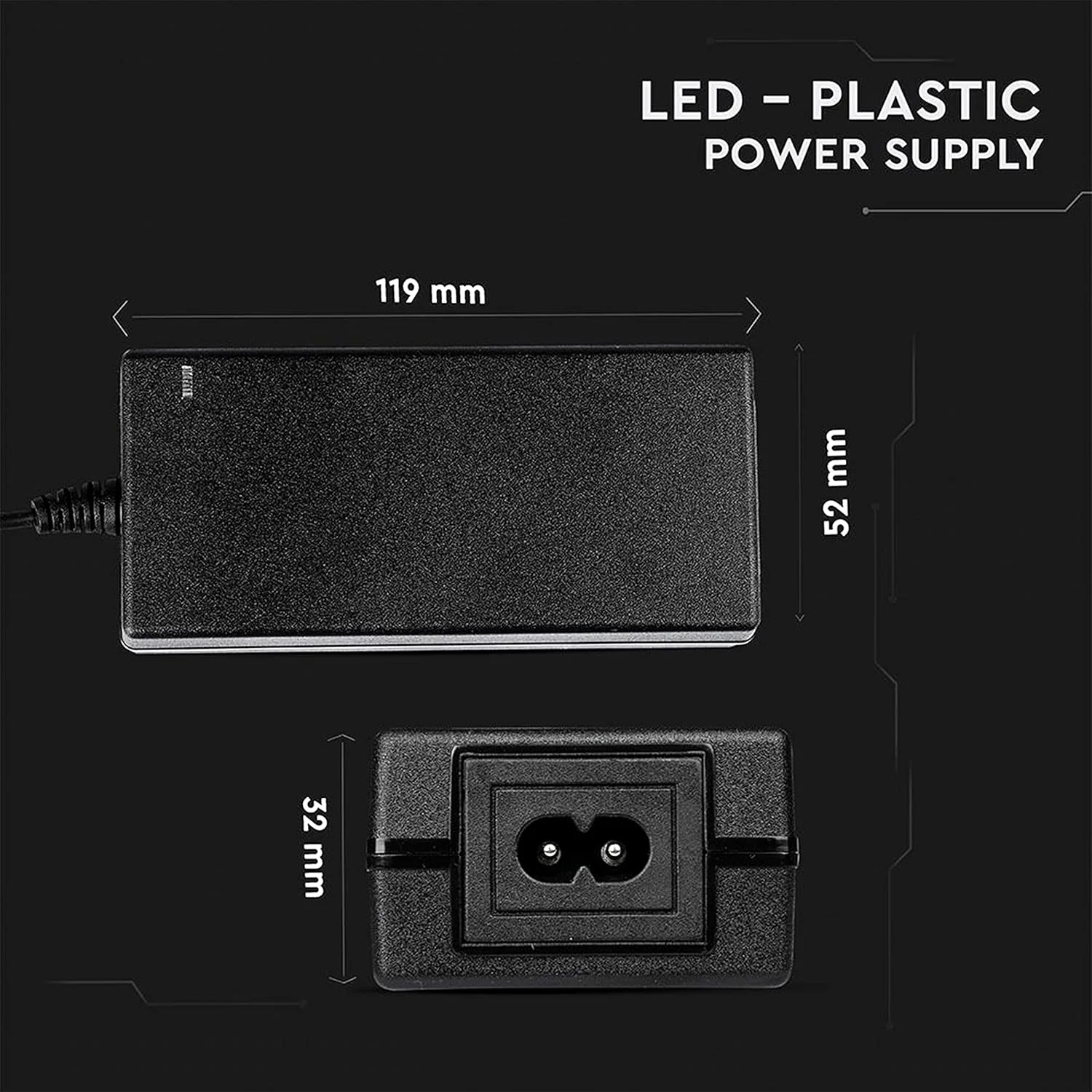 آداپتور برق 12 ولت 60 وات 5 آمپر V-TAC برای دوربین ها، نوارهای LED، مودم ها - ترانسفورماتور شارژر 12 ولت - دوشاخه 2 پین EU برای تجهیزات الکترونیکی - AC 100-240V 50/60Hz - مشکی آداپتور برق 12 ولت 60 وات 5 آمپر V-TAC برای دوربین ها، نوارهای LED، مودم ها - ترانسفورماتور شارژر 12 ولت - دوشاخه 2 پین EU برای تجهیزات الکترونیکی - AC 100-240V 50/60Hz - مشکی