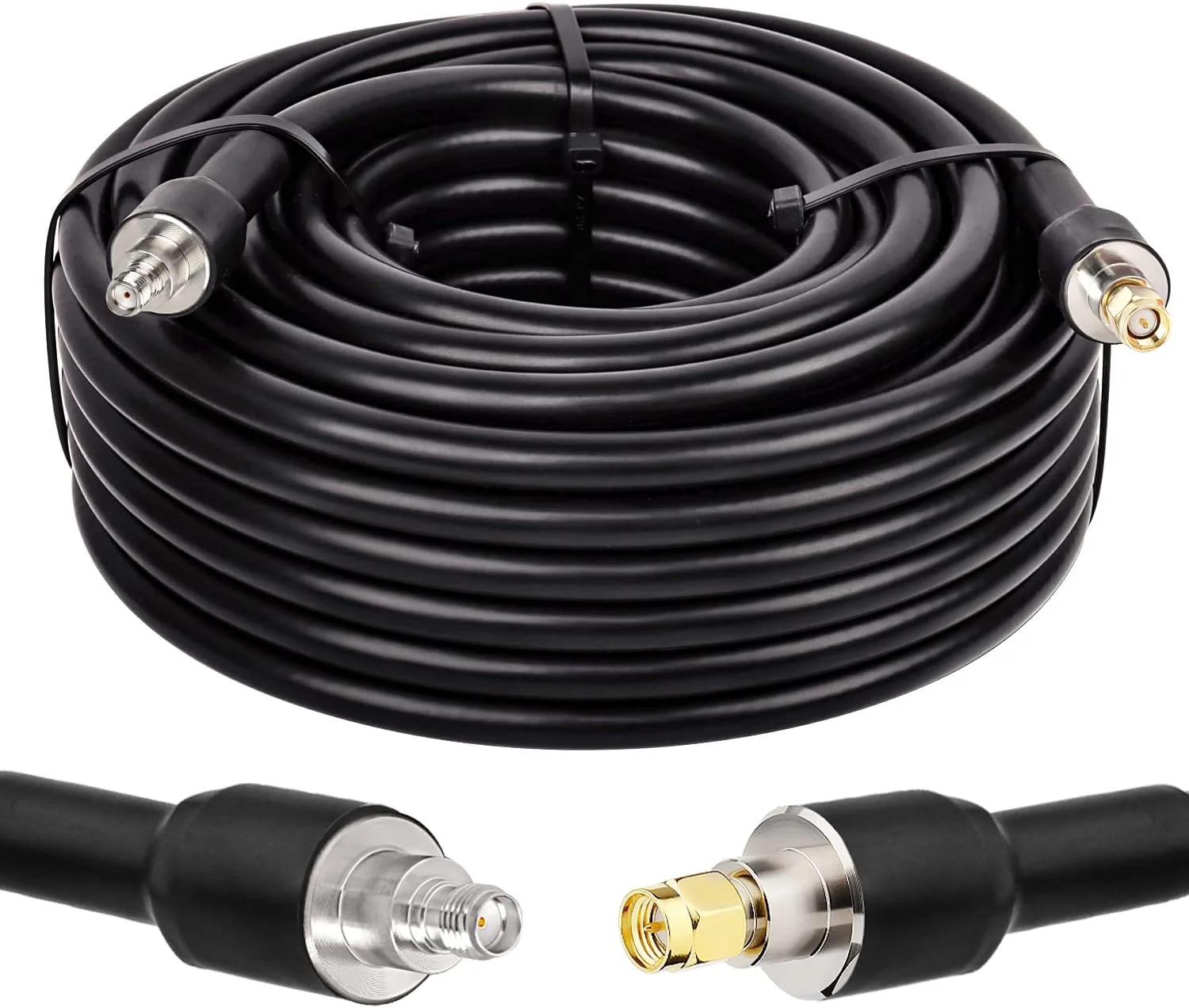 کابل افزایش طول SMA نر به SMA ماده XRDS -RF KMR400، طول 23 متر، کابل کواکسیال KMR400 با تلفات کم برای مودم/روترهای 3G 4G LTE، 5G، رادیو آماتور، ADS-B، تجهیزات SDR و GPS (مناسب برای تلویزیون نیست)
