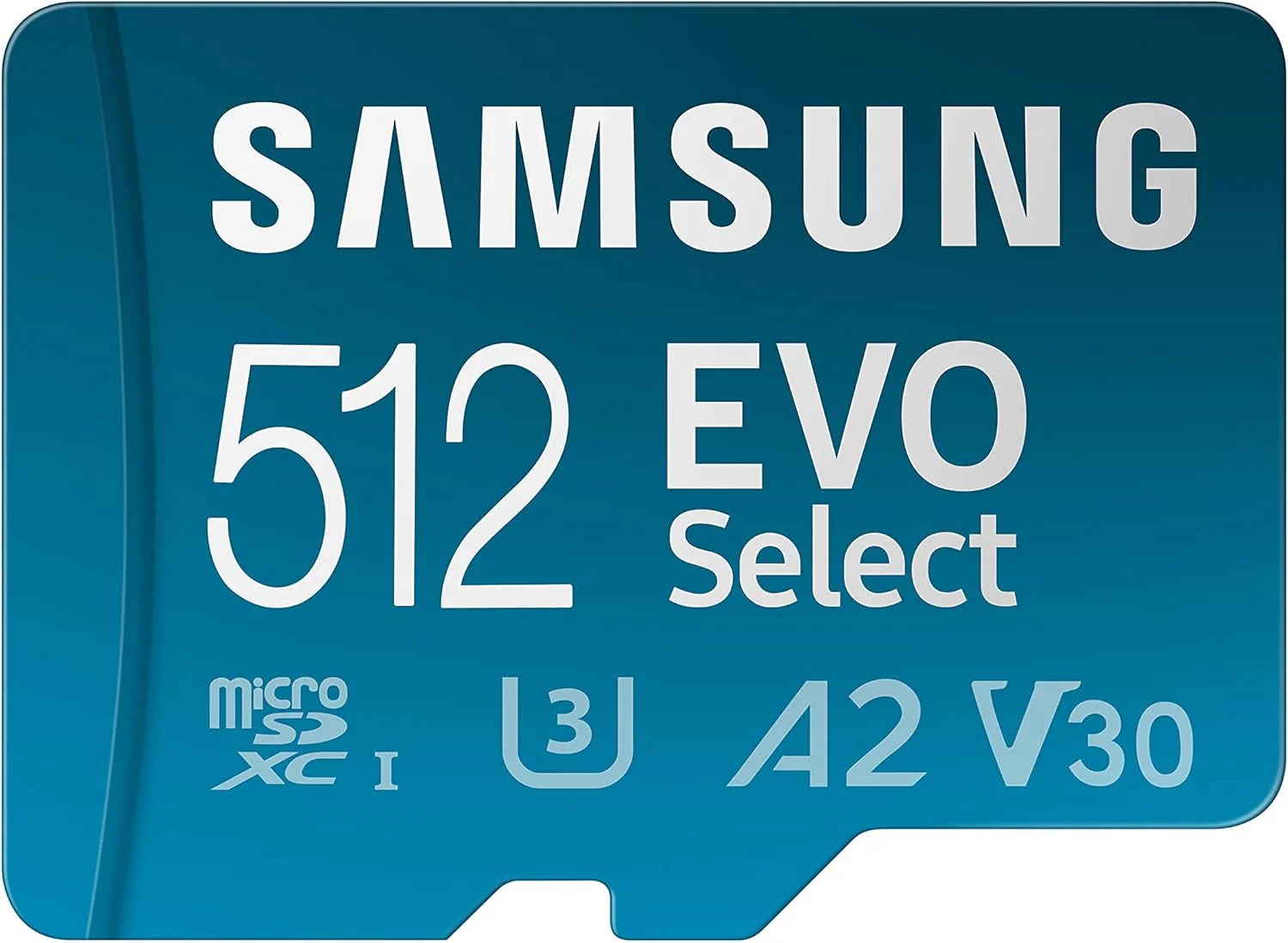 کارت حافظه microSD سامسونگ EVO Select (2024) به همراه آداپتور SD، 512 گیگابایت، کارت حافظه برای تلفن هوشمند و تبلت، UHS-I U3، 4K UHD، Full HD، سرعت خواندن 160 مگابایت بر ثانیه، MB-ME512SA/EU