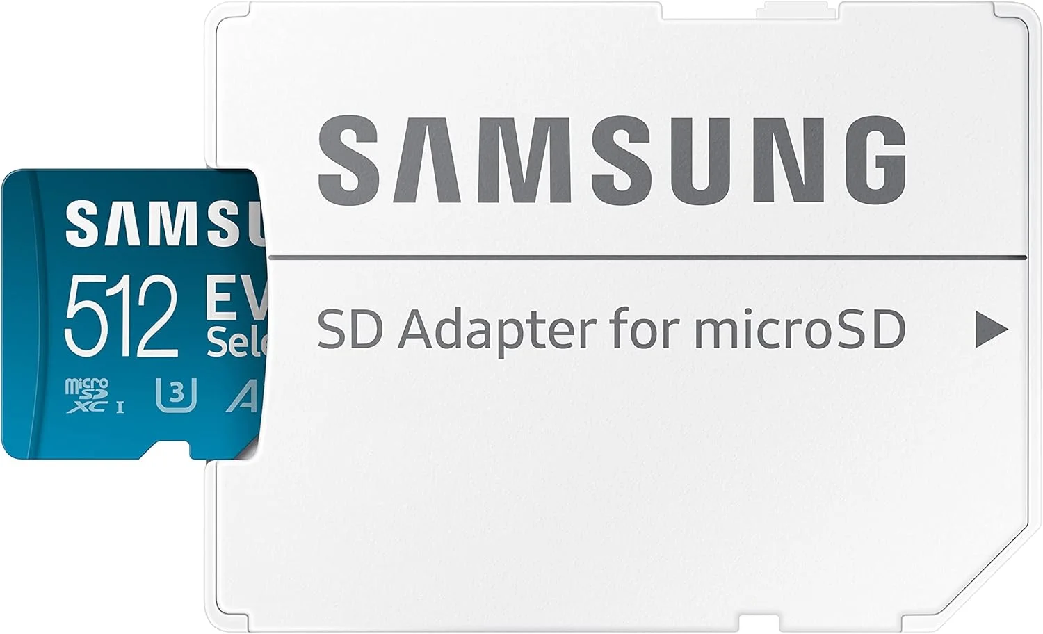 کارت حافظه microSD سامسونگ EVO Select (2024) به همراه آداپتور SD، 512 گیگابایت، کارت حافظه برای تلفن هوشمند و تبلت، UHS-I U3، 4K UHD، Full HD، سرعت خواندن 160 مگابایت بر ثانیه، MB-ME512SA/EU