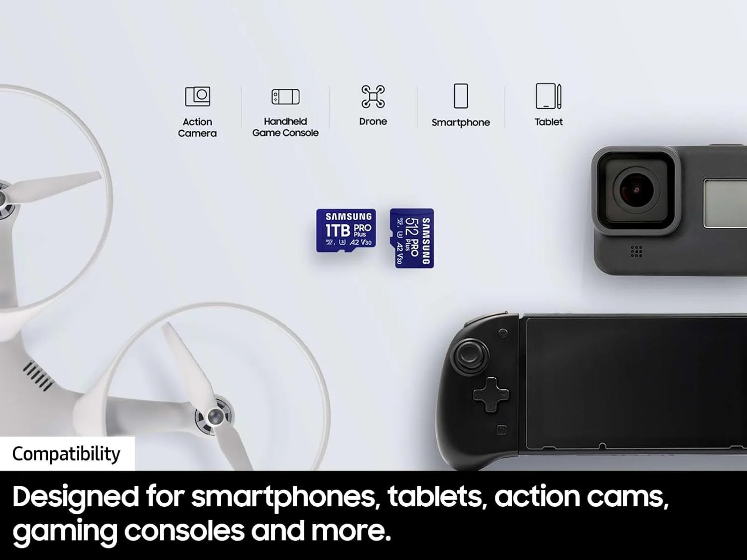 کارت حافظه MicroSD سامسونگ PRO Plus به همراه آداپتور، 512 گیگابایت MicroSDXC، تا 180 مگابایت بر ثانیه، Full HD و 4K UHD، UHS-I، C10، U3، V30، A2 برای تلفن های اندرویدی، تبلت ها، GoPRO، DJI Drone، MB-MD512SA/AM، 2023