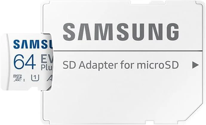 کارت حافظه MicroSD سامسونگ EVO Plus با ظرفیت 64 گیگابایت (2024) + آداپتور SD کارت حافظه MicroSD سامسونگ EVO Plus با ظرفیت 64 گیگابایت (2024) + آداپتور SD