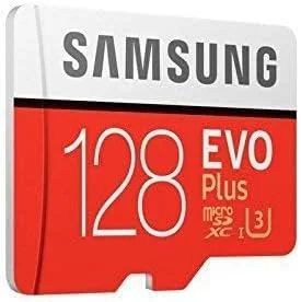 کارت حافظه میکرو اس دی سامسونگ مدل EVO Plus MB-MC128GA/EU، ظرفیت 128 گیگابایت، UHS-I، کلاس U3، سرعت خواندن تا 100 مگابایت بر ثانیه، سرعت نوشتن 90 مگابایت بر ثانیه. شامل آداپتور SD