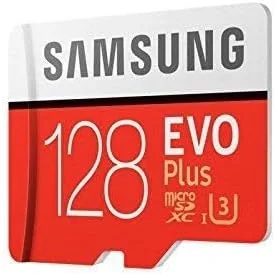 کارت حافظه میکرو اس دی سامسونگ مدل EVO Plus MB-MC128GA/EU، ظرفیت 128 گیگابایت، UHS-I، کلاس U3، سرعت خواندن تا 100 مگابایت بر ثانیه، سرعت نوشتن 90 مگابایت بر ثانیه. شامل آداپتور SD