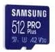 کارت حافظه میکرو اس دی ایکس سی سامسونگ پرو 512 گیگابایت همراه با رم ریدر