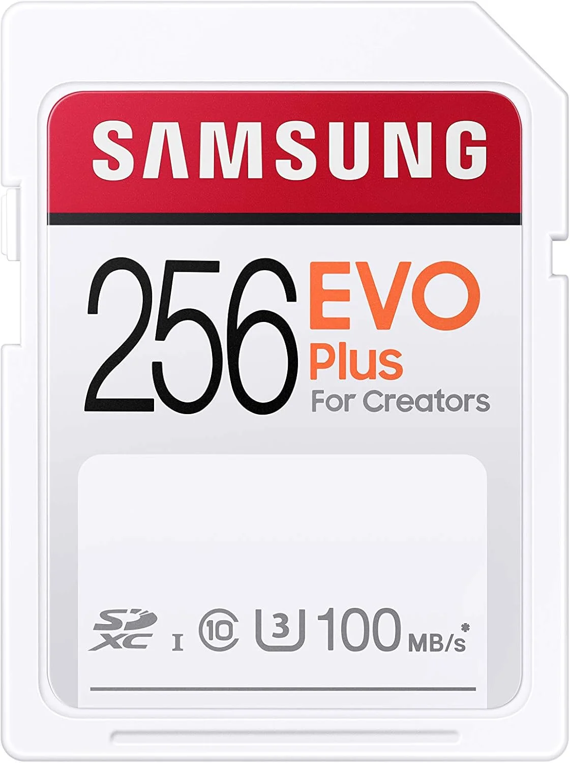 کارت حافظه 256 گیگابایتی Samsung EVO Plus SDXC UHS-I U3 با سرعت 100 مگابایت بر ثانیه برای فیلمبرداری Full HD و 4K UHD (MB-SC256H/EU)
