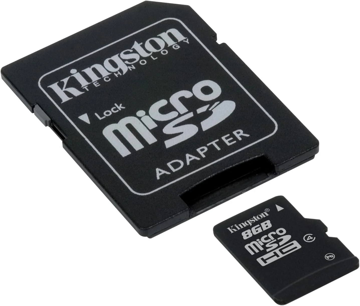 کارت حافظه میکرو اس دی Kingston microSDHC SDC4/8GB Class 4 به همراه آداپتور SD، مشکی