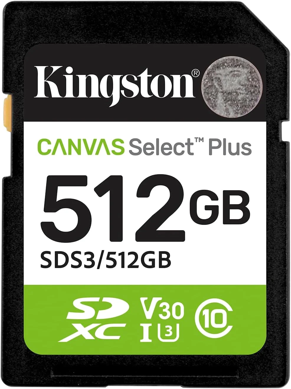 کارت حافظه کینگستون Canvas Select Plus SD با ظرفیت 512 گیگابایت SDXC Gen3 سرعت 150 مگابایت بر ثانیه C10 UHS-I U3 V30 - SDS3/512GB
