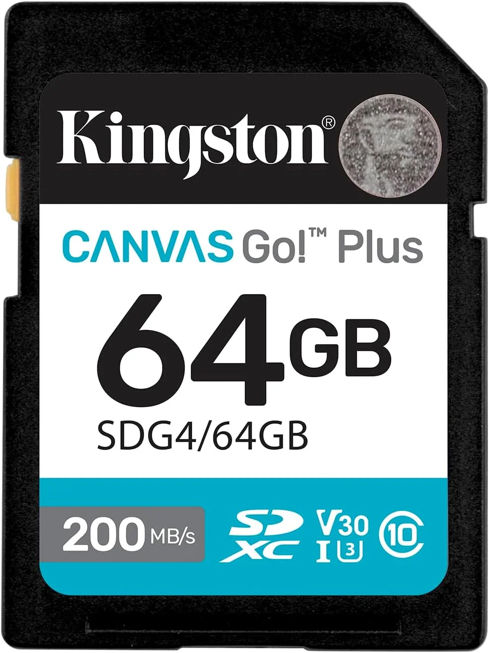 کارت حافظه کینگستون Canvas Go Plus SDXC Gen4 با سرعت 200MB/s کلاس 10 UHS-I U3 V30 ظرفیت 64 گیگابایت مدل SDG4/64GB