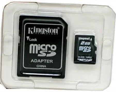 کارت حافظه میکرو اس دی 2 گیگابایتی کینگستون مدل SDC/2GB به همراه آداپتور