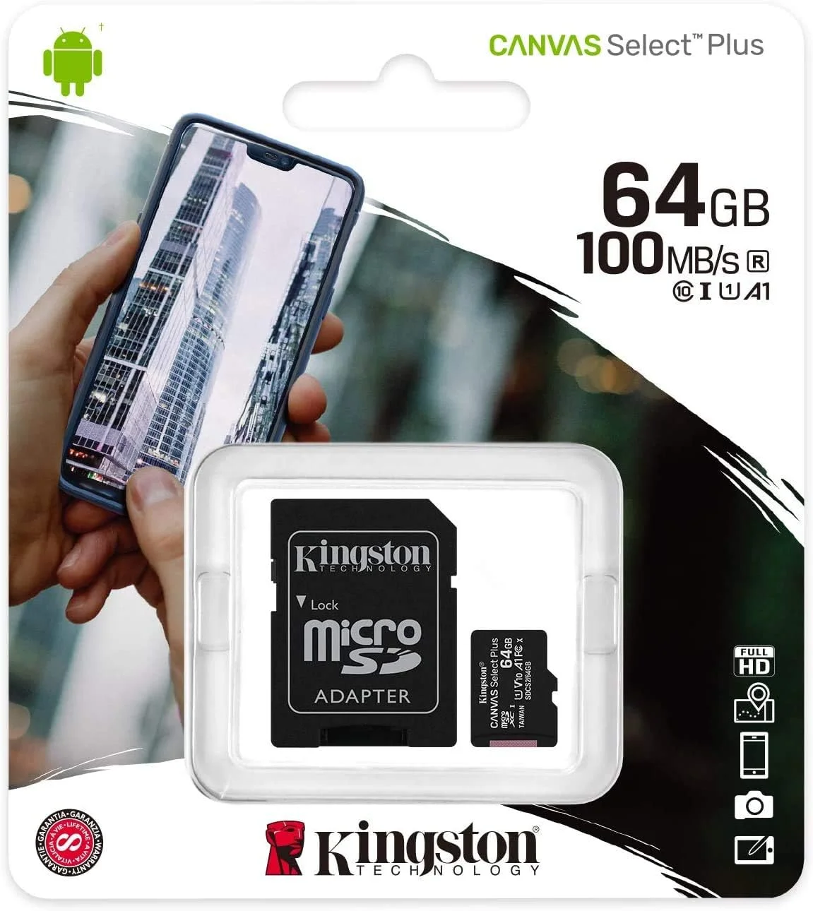 کارت حافظه microSD SDHC کینگستون اصل - 64 گیگابایت - برای هوآوی P8/P8 Lite
