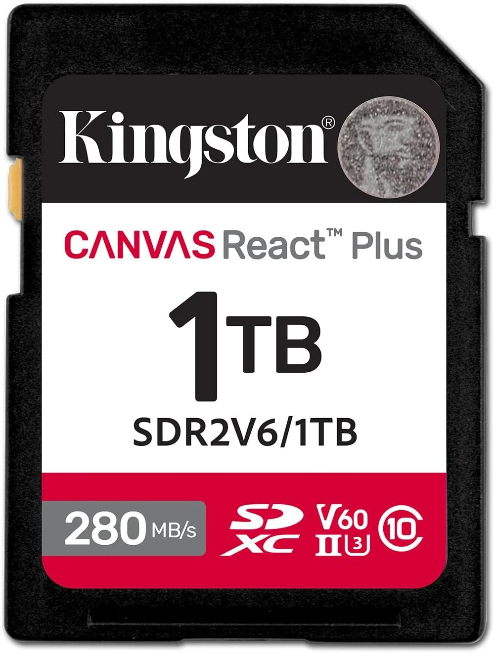 کارت حافظه کینگستون Canvas React Plus V60 SD 1TB SDXC UHS-II 280R/150W U3 V60 مناسب برای Full HD/4K
