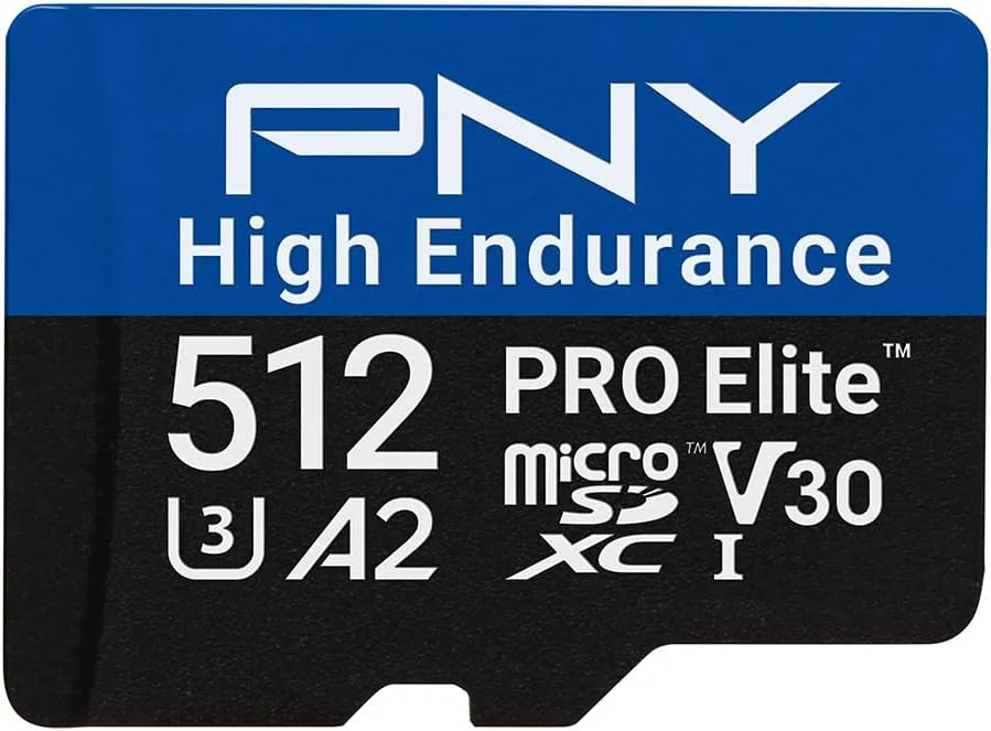 کارت حافظه میکرو اس دی PNY 512GB PRO Elite™ High Endurance C10 U3 V30 A2 – سرعت خواندن/نوشتن تا 100/90 مگابایت بر ثانیه، 4K UHD، Full HD، UHS-I، نظارت، امنیت خانه، ضبط مداوم، دوربین خودرو