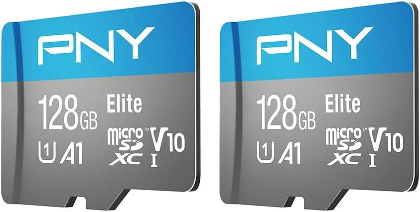 کارت حافظه میکرو اس دی PNY Elite Mobile Accessories با ظرفیت 128 گیگابایت، کلاس 10 U1 V10, A1، مناسب برای دستگاه های موبایل - سرعت 100MB/s، Full HD، UHS-I، بسته 2 عددی