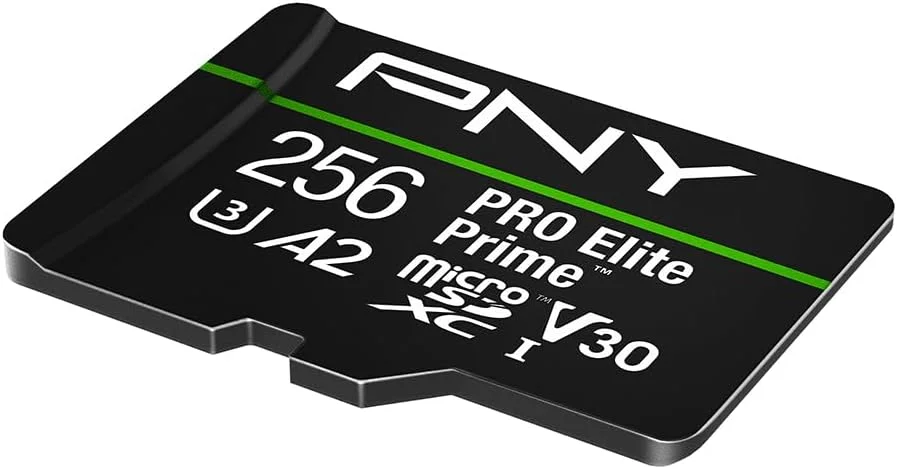 کارت حافظه میکرو اس دی PNY 256GB PRO Elite Prime™ C10 U3 V30 A2 – سرعت فوق العاده بالا، خواندن 200MB/s، نوشتن 150MB/s، 4K UHD، Full HD، UHS-I، برای تلفن های هوشمند، پهپادها، دوربین های اکشن