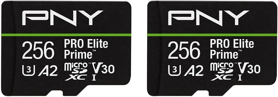 کارت حافظه فلش PNY 256GB PRO Elite Prime™ C10 U3 V30 A2 microSDXC – سرعت فوق العاده بالا، خواندن 200 مگابایت بر ثانیه، نوشتن 150 مگابایت بر ثانیه، 4K UHD، Full HD، UHS-I، برای تلفن های هوشمند، پهپادها، دوربین های اکشن، بسته 2 عددی کارت حافظه فلش PNY 256GB PRO Elite Prime™ C10 U3 V30 A2 microSDXC – سرعت فوق العاده بالا، خواندن 200 مگابایت بر ثانیه، نوشتن 150 مگابایت بر ثانیه، 4K UHD، Full HD، UHS-I، برای تلفن های هوشمند، پهپادها، دوربین های اکشن، بسته 2 عددی