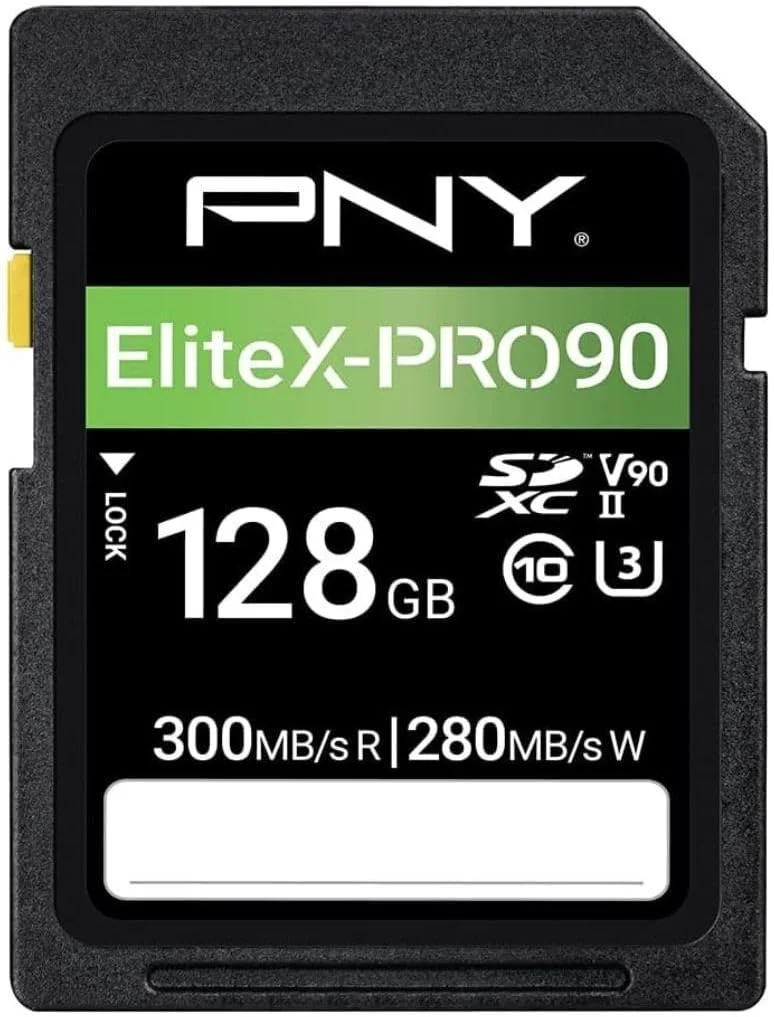 کارت حافظه 128 گیگابایتی PNY EliteX-PRO90 UHS-II SDXC – سرعت خواندن 300 مگابایت بر ثانیه و نوشتن 280 مگابایت بر ثانیه، U3، V90، 8K UHD، Full HD، UHS-II برای عکاسان حرفه ای و تولیدکنندگان محتوا، دوربین های DSLR، دوربین های بدون آینه، دوربین های فیلمبرداری پیشرفته کارت حافظه 128 گیگابایتی PNY EliteX-PRO90 UHS-II SDXC – سرعت خواندن 300 مگابایت بر ثانیه و نوشتن 280 مگابایت بر ثانیه، U3، V90، 8K UHD، Full HD، UHS-II برای عکاسان حرفه ای و تولیدکنندگان محتوا، دوربین های DSLR، دوربین های بدون آینه، دوربین های فیلمبرداری پیشرفته