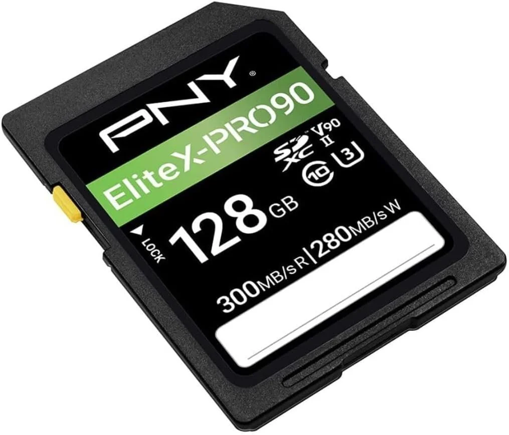 کارت حافظه 128 گیگابایتی PNY EliteX-PRO90 UHS-II SDXC – سرعت خواندن 300 مگابایت بر ثانیه و نوشتن 280 مگابایت بر ثانیه، U3، V90، 8K UHD، Full HD، UHS-II برای عکاسان حرفه ای و تولیدکنندگان محتوا، دوربین های DSLR، دوربین های بدون آینه، دوربین های فیلمبرداری پیشرفته کارت حافظه 128 گیگابایتی PNY EliteX-PRO90 UHS-II SDXC – سرعت خواندن 300 مگابایت بر ثانیه و نوشتن 280 مگابایت بر ثانیه، U3، V90، 8K UHD، Full HD، UHS-II برای عکاسان حرفه ای و تولیدکنندگان محتوا، دوربین های DSLR، دوربین های بدون آینه، دوربین های فیلمبرداری پیشرفته
