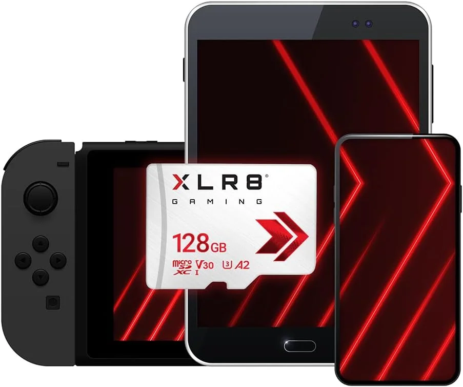 کارت حافظه میکرو اس دی PNY 128GB XLR8 Gaming بسته 5 عددی - 100MB/s, UHS-I, 4K UHD, Full HD, U3, V30, A2 - میکرو اس دی برای بازی های کنسولی قابل حمل روی نینتندو سوییچ، استیم دک، تلفن های هوشمند و تبلت ها