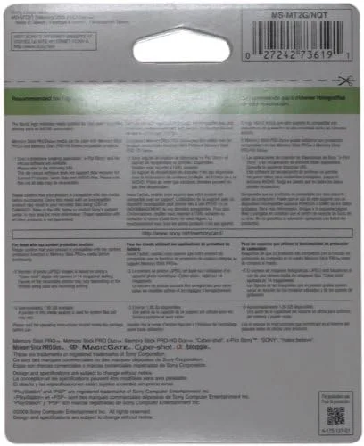 کارت حافظه 2 گیگابایتی سونی Memory Stick PRO Duo مدل MSMT2G