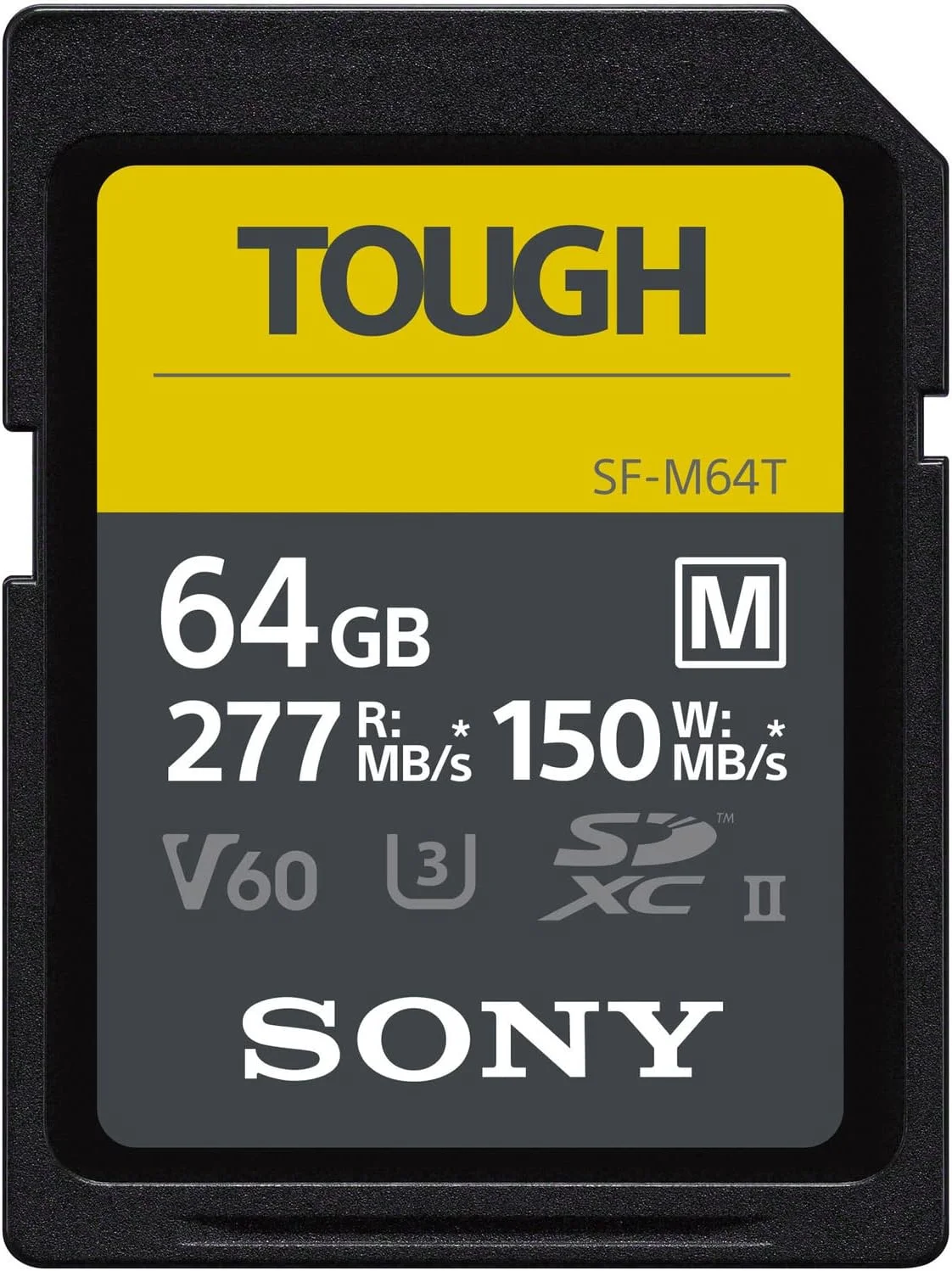 کارت حافظه دیجیتال 64 گیگابایتی Sony SDXC سری SF-M Tough - V60 UHS-II U3 - سرعت خواندن 277 مگابایت بر ثانیه و نوشتن 150 مگابایت بر ثانیه [SFM64T]