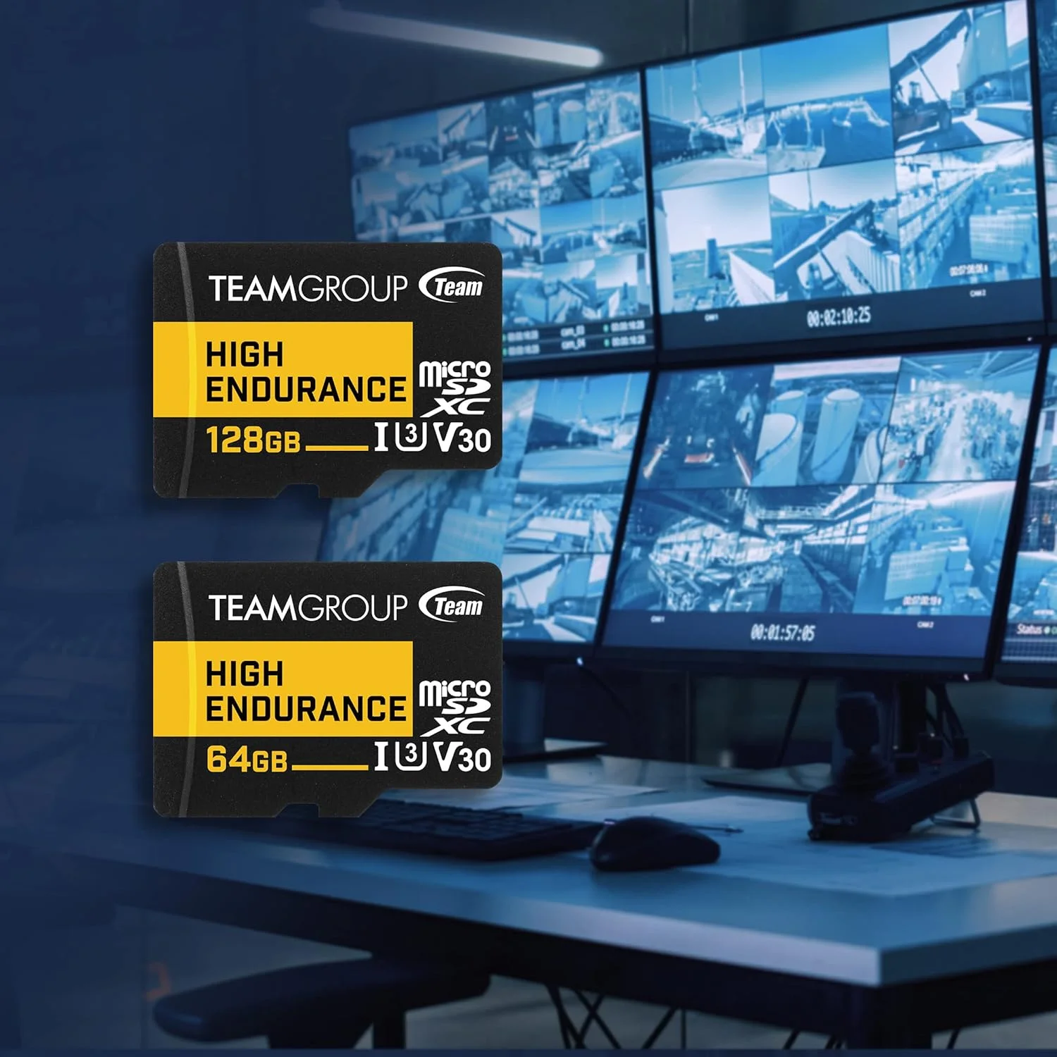 کارت حافظه میکرو اس دیXC تیم گروپ مدل HIGH Endurance با ظرفیت 256 گیگابایت بسته 3 عددی، کلاس U3 V30 4K با سرعت 100MB/s (طراحی شده برای نظارت) مناسب برای دوربین های وایز، دوربین خودرو، دوربین مداربسته، ضبط ویدیو 4K و Full HD مدل THUSDX256GIV3065