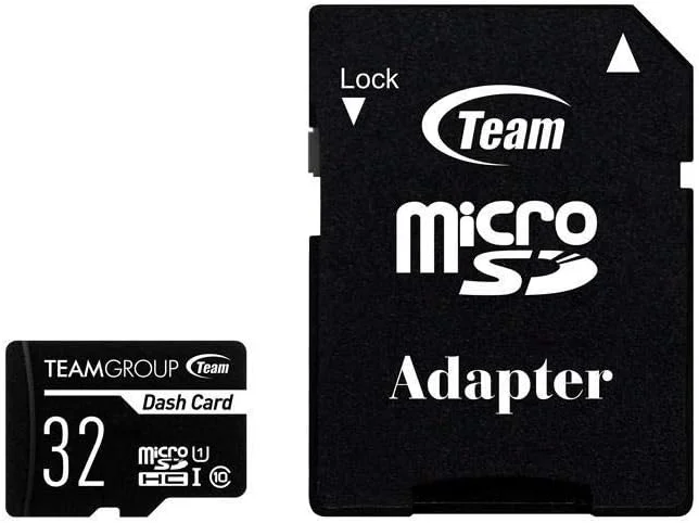 کارت حافظه TEAMGROUP Dash Card 32GB MicroSDHC UHS-I U1 با سازگاری بالا به همراه آداپتور برای فضای باز، ورزش، و فیلمبرداری Full HD