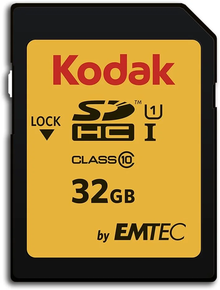 کارت حافظه 32 گیگابایتی KODAK کلاس 10 UHS-I U1 SDHC/XC با عملکرد عالی، برای ضبط ویدیوهای Full HD و تصاویر با وضوح بالا، سازگار با تمام دستگاه های پشتیبانی کننده استانداردهای SDHC و SDXC