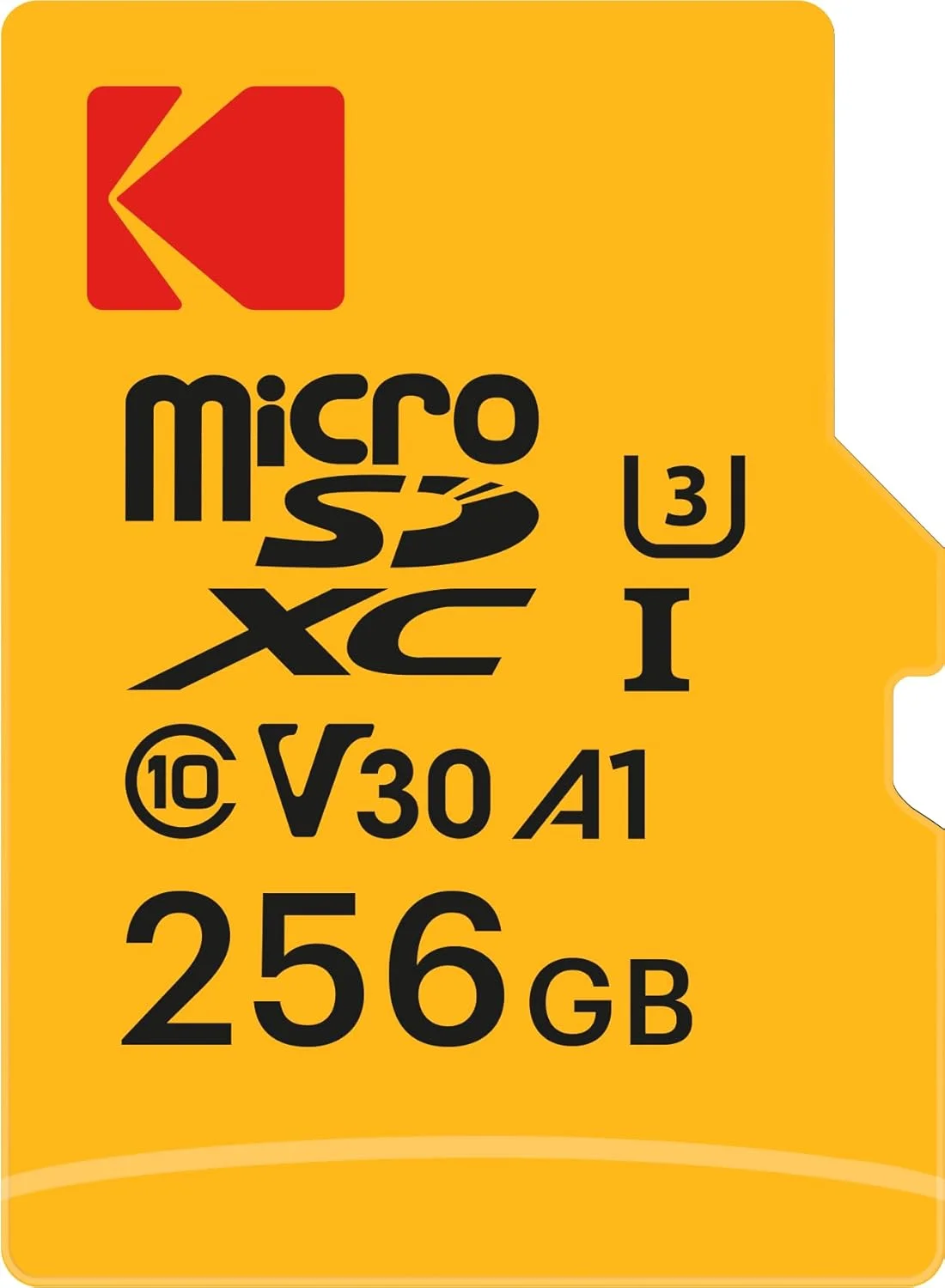 کارت حافظه میکرو اس دی کداک - 256 گیگابایت UHS-I U3 V30 A1 microSDHC/XC - کارت حافظه میکرو اس دی - سرعت خواندن حداکثر 95 مگابایت بر ثانیه - سرعت نوشتن حداکثر 85 مگابایت بر ثانیه - فضای ذخیره سازی اضافی دستگاه های چند رسانه ای