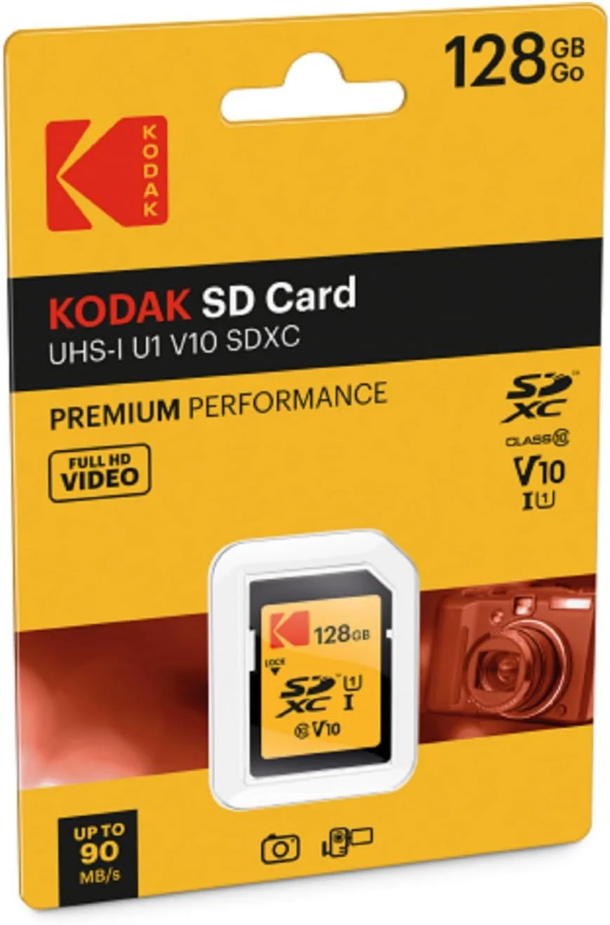 کارت حافظه کداک SD با ظرفیت 128 گیگابایت، UHS-I U1 V10 Premium