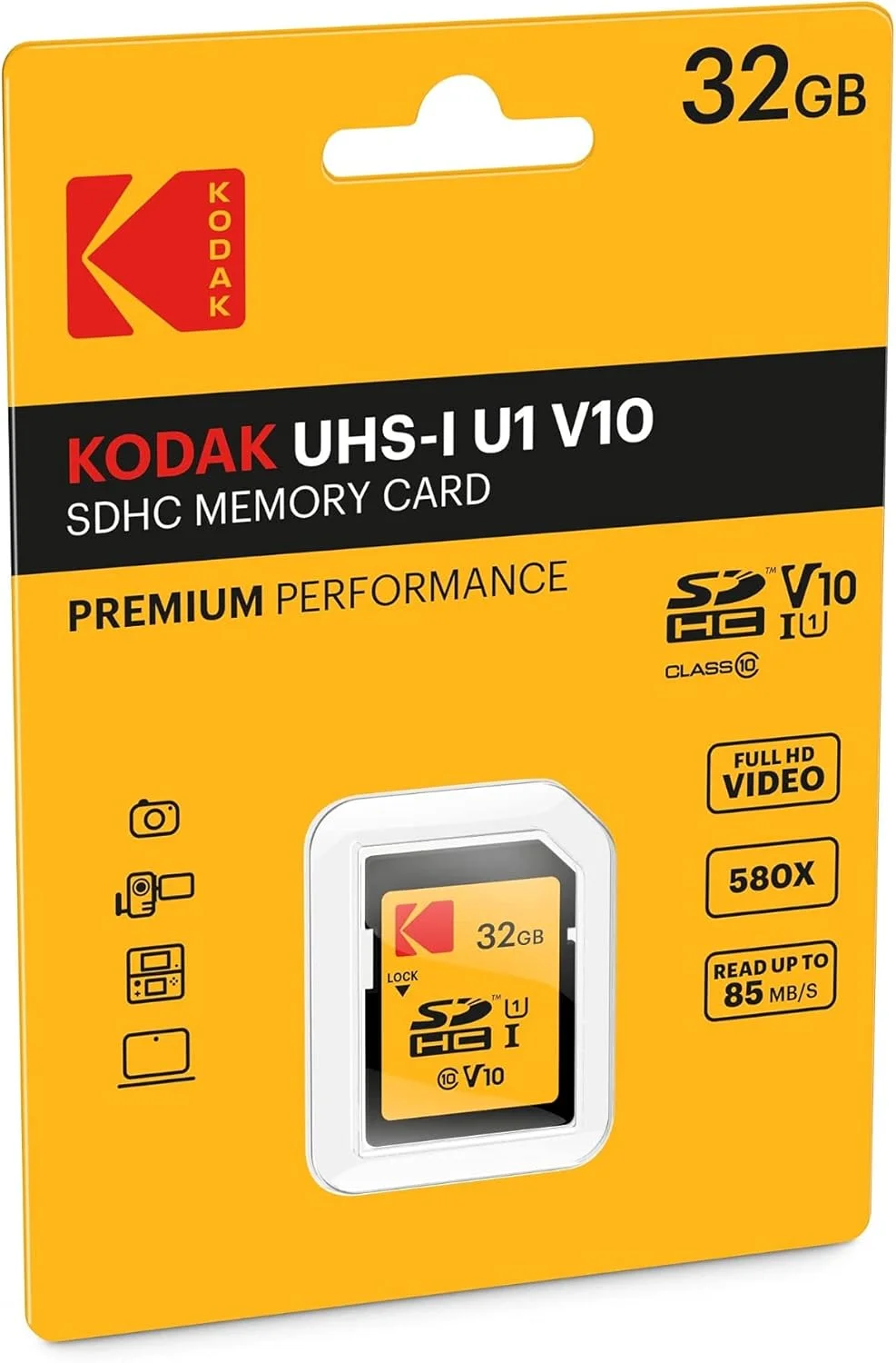 بسته 10 عددی کارت حافظه 32 گیگابایتی KODAK Class 10 UHS-I U1 SDHC به همراه کارت خوان USB 2.0 پرسرعت Focus All-in-One (11 قطعه)