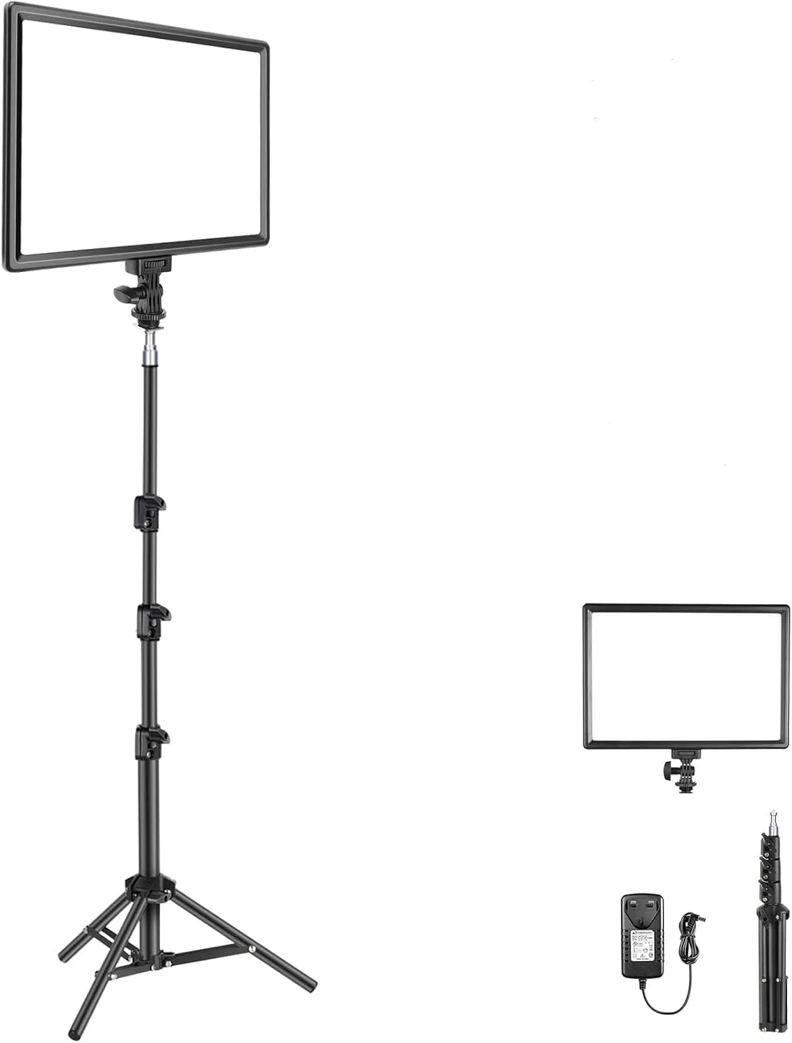 پنل نور LED ویدئویی 13 اینچی NEEWER، کیت نورپردازی استودیویی با پایه سه پایه، نور کلیدی عکس دو رنگ قابل تنظیم برای استریم، عکاسی، ضبط پادکست، 3200-5600K CRI97+ 2400Lux/0.5m 8000mAh، NL-192AI
