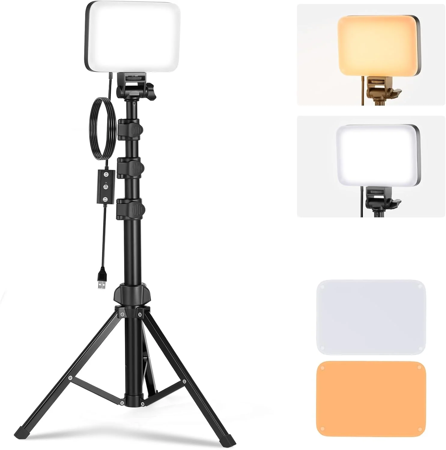 کیت نورپردازی پنل LED ویدئویی NEEWER BASICS، نورهای استودیویی قابل حمل دو رنگ با پایه سه پایه و فیلترها، 3200K~5600K CRI 95 750lux برای عکاسی، ضبط ویدئو، پخش زنده، BP66
