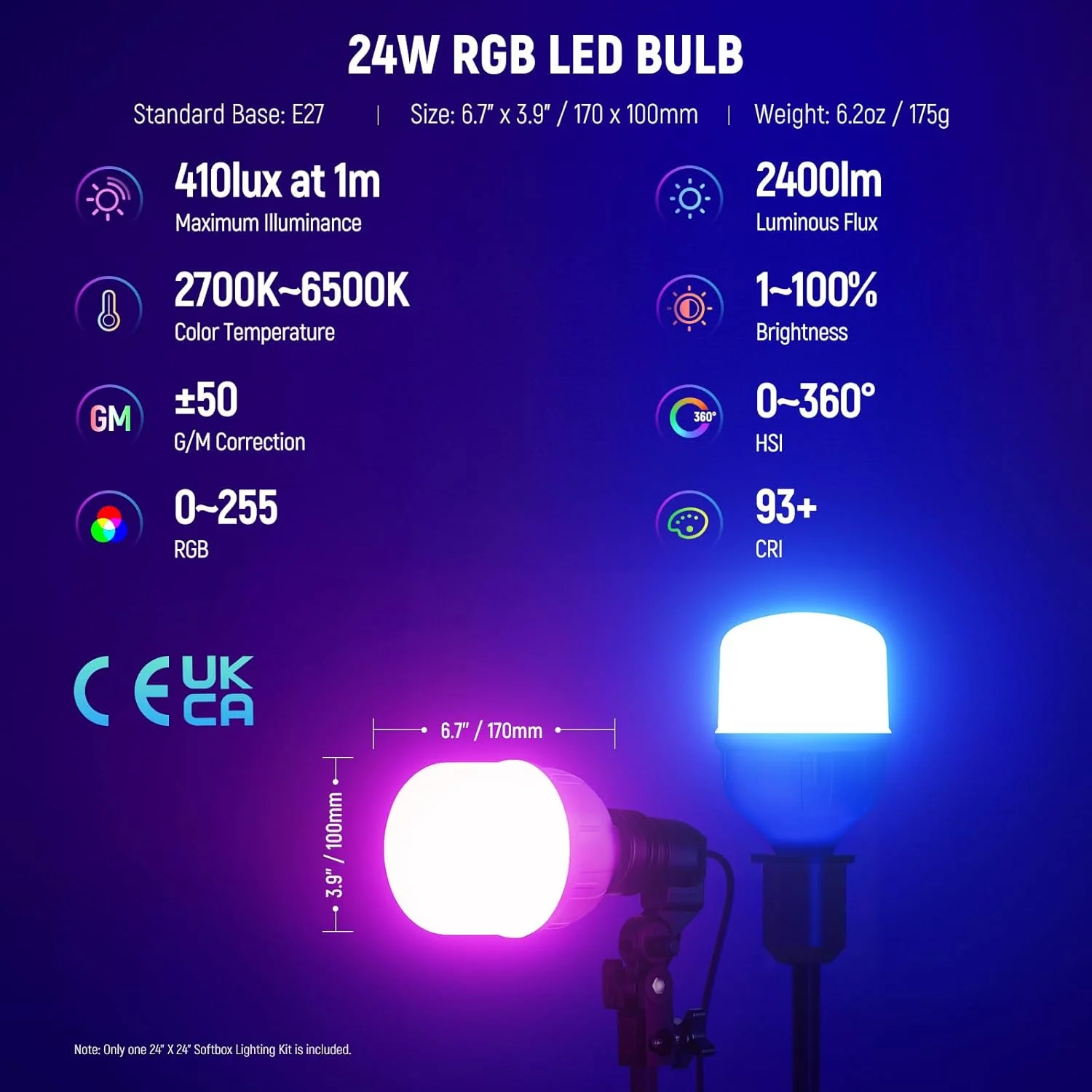 کیت نورپردازی سافت باکس RGB نیور با کنترل اپلیکیشن و 9 حالت افکت، لامپ LED 26 واتی CRI93+ TLCI98+، سرپیچ سرامیکی E27، سافت باکس 24 اینچی، برای نورپردازی عکاسی استودیویی، NK800 کیت نورپردازی سافت باکس RGB نیور با کنترل اپلیکیشن و 9 حالت افکت، لامپ LED 26 واتی CRI93+ TLCI98+، سرپیچ سرامیکی E27، سافت باکس 24 اینچی، برای نورپردازی عکاسی استودیویی، NK800