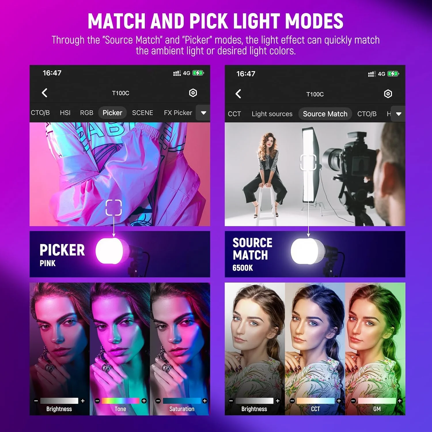 کیت نورپردازی سافت باکس RGB نیور با کنترل از طریق اپلیکیشن و 9 حالت افکت، 2 عدد لامپ LED 26 واتی دارای گواهینامه FCC/IC/UL با CRI93+ TLCI98+، سرپیچ های سرامیکی E26، سافت باکس های 60 سانتی متری، برای نورپردازی عکاسی استودیویی، NK800 کیت نورپردازی سافت باکس RGB نیور با کنترل از طریق اپلیکیشن و 9 حالت افکت، 2 عدد لامپ LED 26 واتی دارای گواهینامه FCC/IC/UL با CRI93+ TLCI98+، سرپیچ های سرامیکی E26، سافت باکس های 60 سانتی متری، برای نورپردازی عکاسی استودیویی، NK800